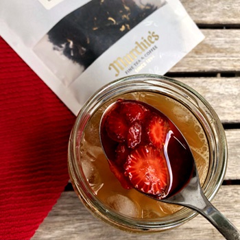 Macerated Strawberries in Shaken Iced Tea