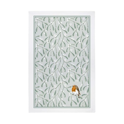 Mistletoe & Robin Tea Towel