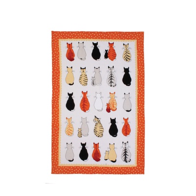 Cats in Waiting Cotton Tea Towel by Ulster Weavers