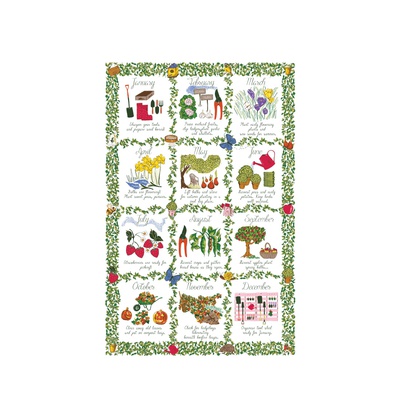 Garden Calendar Tea Towel by Ulster Weavers