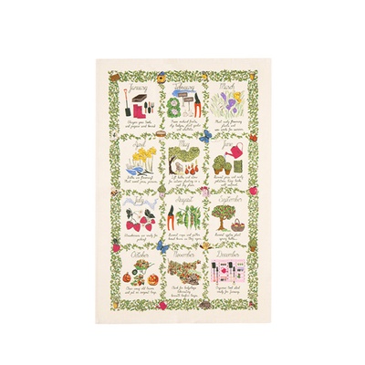 Garden Calendar Tea Towel